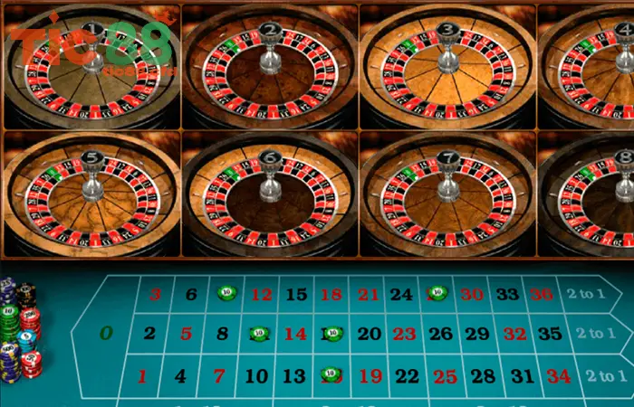Multi-Wheel Roulette cho phép người chơi đặt cược trên nhiều bánh xe cùng lúc